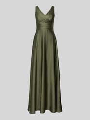 Abendkleid aus Satin mit V-Ausschnitt von TROYDEN COLLECTION - 6