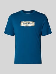 t-shirt z logo i okrągłym dekoltem od JACK & JONES - 38