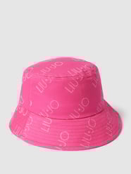 Czapka typu bucket hat z logo na całej powierzchni model ‘Pescatore Drill’ od Liu Jo White Fuksjowy - 44