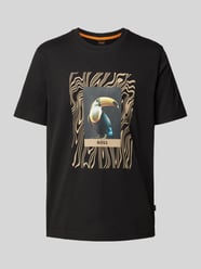 T-Shirt mit Label-Motiv-Print Modell 'Te_Tucan' von BOSS Orange Schwarz - 38