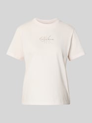 T-Shirt mit Label-Print von Calvin Klein Jeans Pink - 37
