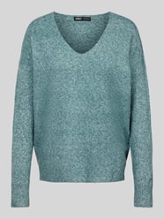 Pullover met V-hals, model 'RICA' van Only Groen - 1