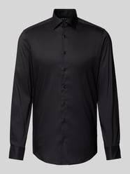 Slim Fit Business-Hemd mit Kentkragen von Eterna Schwarz - 38