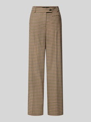 Wide Fit Stoffhose aus Woll-Baumwoll-Mix mit Karomuster von Lanius Beige - 3
