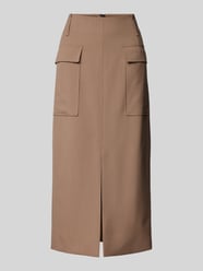 Midirok van scheerwol met loopsplit van Windsor Bruin - 5