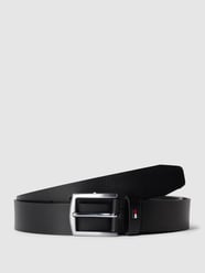 PLUS SIZE leren riem met doornsluiting, model 'DENTON' van Tommy Hilfiger Big & Tall Grijs / zwart - 16