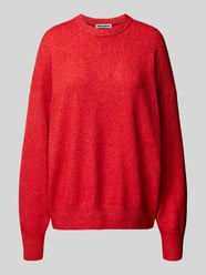 Gebreide pullover met extra brede schouders van Review Rood - 3