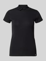 t-shirt o kroju slim fit z wysoko zabudowanym kołnierzykiem polo od Marc Cain - 48