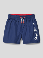 Badehose mit Label-Print Modell 'GUSTAVE' von Pepe Jeans Blau - 14