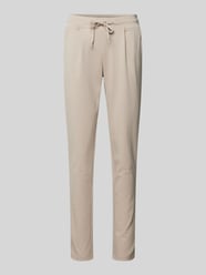 Slim Fit Bundfaltenhose mit elastischem Bund Modell 'KATE' von ICHI Beige - 8