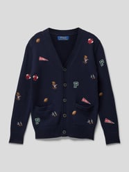 Cardigan mit Allover-Muster von Polo Ralph Lauren Teens Blau - 21