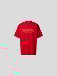 Oversized T-Shirt mit Label-Print von VETEMENTS Rot - 2