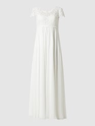 Umstandsbrautkleid aus Häkelspitze und Chiffon  von Luxuar Beige - 16