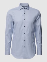 Slim Fit Business-Hemd mit Allover-Muster von BOSS Blau - 38