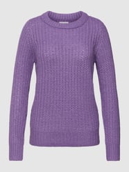 Gebreide pullover met structuurmotief, model 'Brooke' van Saint Tropez Paars - 13