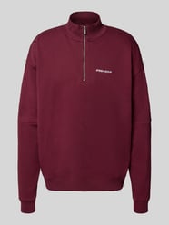 Oversized sweatshirt met logostitching en schipperskraag van Pegador Bordeaux - 5