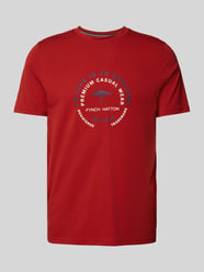 T-shirt met labelprint van Fynch-Hatton Rood - 37
