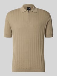 koszulka polo o kroju regular fit z zamkiem błyskawicznym od Armani Exchange - 5