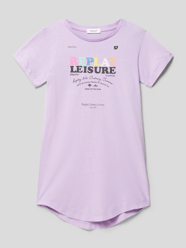 Knielanges T-Shirt-Kleid mit Statement-Print von Replay Lila - 37