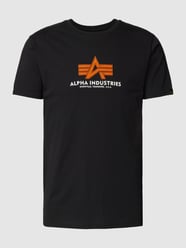 T-shirt met labelprint, model 'BASIC' van Alpha Industries Zwart - 26