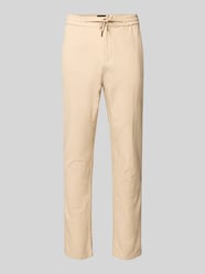 Tapered fit stoffen broek met tunnelkoord, model 'Warren' van Scotch & Soda Beige - 3