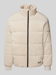 Regular Fit Steppjacke in Cord mit Label-Stitching von Tom Tailor Denim Beige - 40