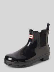 Glossy Chelsea Boots mit Label-Detail von Hunter - 21