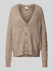 Gebreide cardigan met V-hals, model 'Kamara' van ICHI Bruin - 6