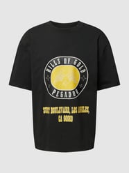 Oversized T-Shirt mit Rundhalsausschnitt Modell 'Algon' von Pegador Schwarz - 29