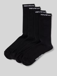 Socken mit Label-Print im 4er-Pack von REVIEW Schwarz - 21
