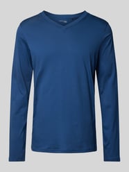 Longsleeve mit V-Ausschnitt von Schiesser Blau - 25