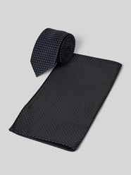 Krawatte und Einstecktuch im Set aus Seide von Monti Schwarz - 3