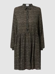Mini-jurk met all-over motief, model 'Vora' van Noella Grijs / zwart - 4