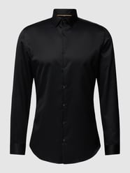 Super Slim Fit Business-Hemd aus reiner Baumwolle von Jake*s Schwarz - 14