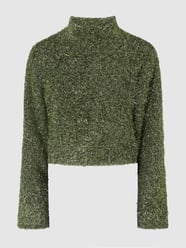 Cropped Pullover mit Fransen Modell 'Montella' von Gestuz Grün - 11