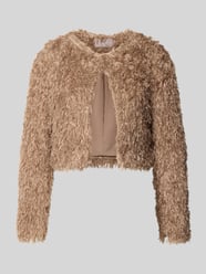 Cropped Jacke mit Federn und Rundhalsausschnitt von Christian Berg Woman Selection Beige - 30