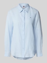 Bluzka koszulowa o kroju regular fit z czystego lnu od Tommy Hilfiger - 46
