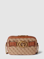Schoudertas met all-over logo, model 'AVIANA CAMERA BAG' van Guess Bruin - 28