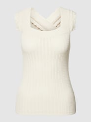 Strickshirt aus Viskose-Mix mit Lochmuster Modell 'Martine' von Atelier Reve Weiß - 21