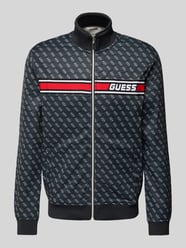 Sweatjacke mit Label-Stitching Modell 'KORBIN' von Guess Activewear Schwarz - 3