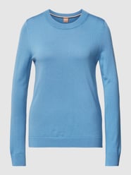 Longsleeve van hoogwaardige scheerwol, model 'FEGANAS' van BOSS Blauw - 17