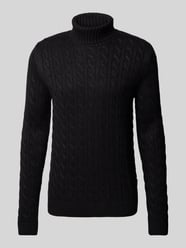 Strickpullover mit Zopfmuster Modell 'BLUCRASH' von Jack & Jones Premium Schwarz - 38