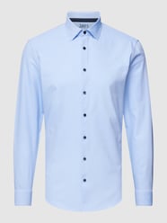 Slim Fit Business-Hemd mit New-Kent-Kragen von Jake*s Blau / Türkis - 3