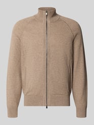 Regular fit gebreid jack van mix van katoen en scheerwol model 'H-Fabiano' van BOSS Beige - 40