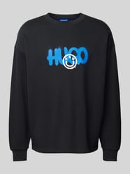 Sweatshirt mit Label-Print Modell 'Nimaylong' von Hugo Blue Schwarz - 34