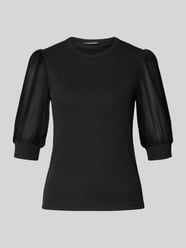 T-shirt z efektem prążkowania i okrągłym dekoltem od Luisa Cerano - 18