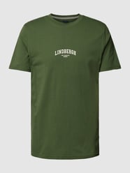 T-shirt met labelprint en ronde hals van Lindbergh Groen - 9