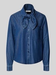 Jeansbluse mit Schluppe und Brusttasche von Christian Berg Woman - 40