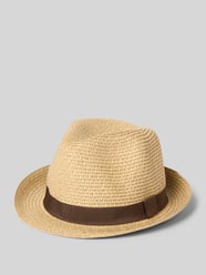 Strohhut mit Hutband Modell 'TRILBY' von Müller Headwear Beige - 4