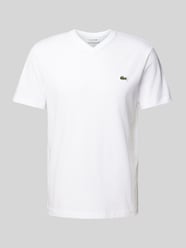 T-Shirt mit Label-Stitching Modell 'Basic' von Lacoste Weiß - 24